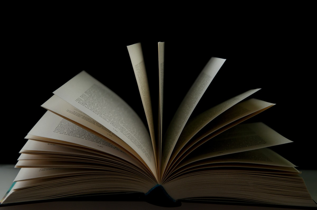 Bibliography audit materials on a reading desk